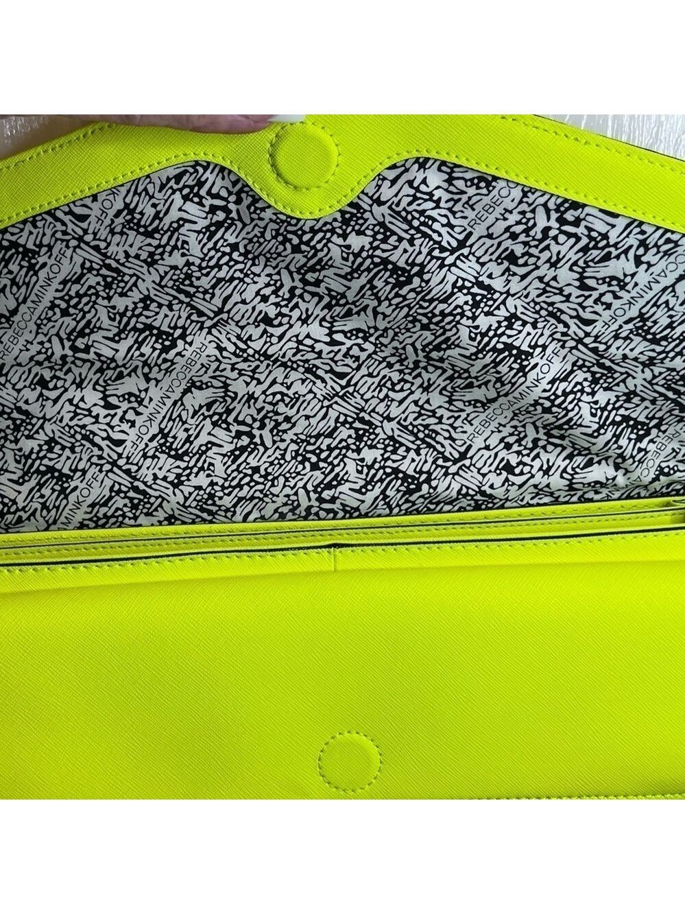 REBECCA MINKOFF HUDSON MOTO LEATHER NEON MARIGOLD BAG - Picture 6 of 16
